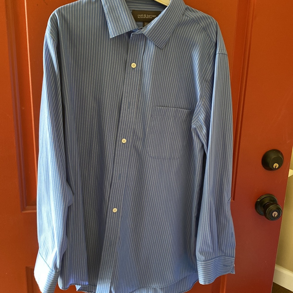Set of 3 Men’s long sleeve dress shirts- Sz Lg 16-16 1/2 / 32/33 sleeve - Picture 8 of 12